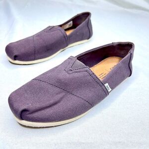 TOMS GREY Slip-On Canvas Shoes 6.5